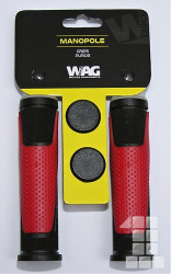 gripy WAG double D černo/červené 125mm