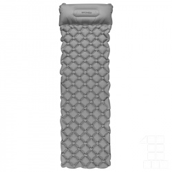 Spokey AIR BED PILLOW Nafukovací matrace s polštářkem, 190 x 60 x 6 cm, R Value 2.5, šedá