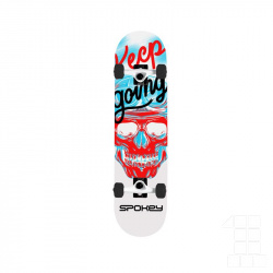 Spokey SKALLE Skateboard 78,7 x 20 cm, ABEC7, bílo modrý